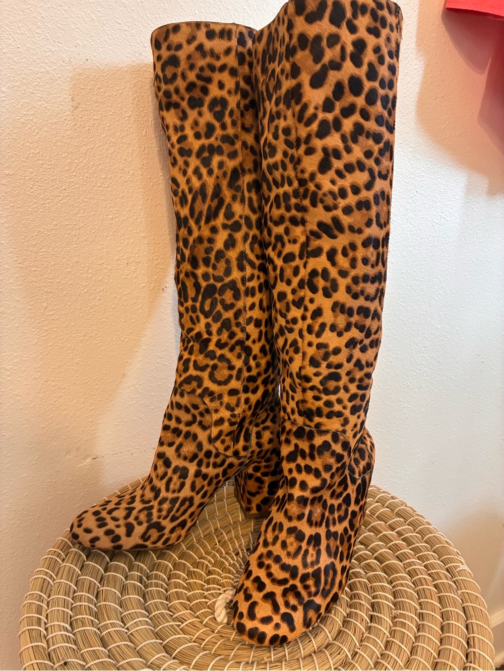 Gianni Bini Leopard Print Ankle Boot in Tan and Black